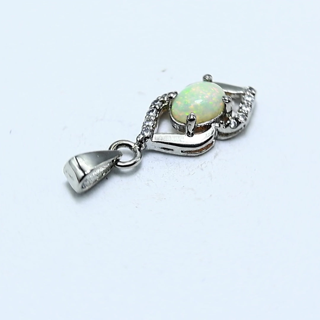 Natural Opal Gemstone Pendant 925 Sterling Silver Jewelry For Girls SP-28