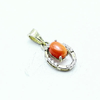 Wedding Gift For Her 925 Sterling Silver Natural Coral Gemstone Pendant SP-23