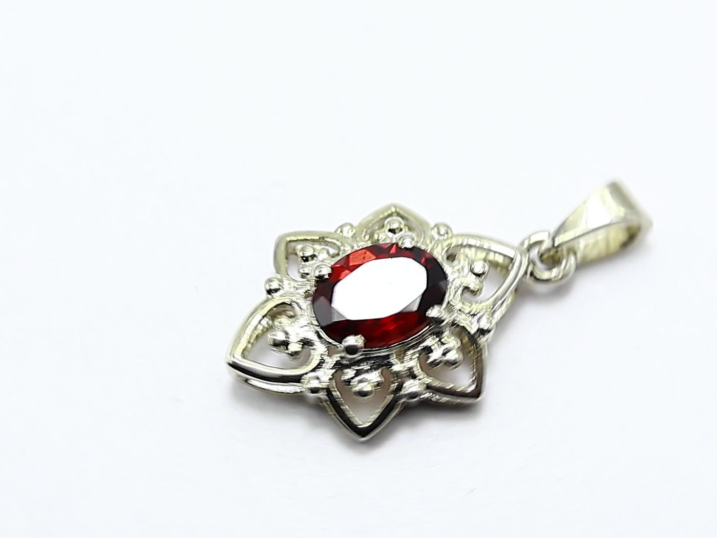 Wedding Gift For Her 925 Sterling Silver Natural Garnet Gemstone Pendant SP-9