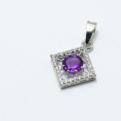 Natural Amethyst Gemstone Pendant 925 Sterling Silver Jewelry For Women SP-16