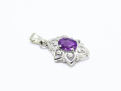 Wedding Gift For Her 925 Silver Natural Amethyst Gemstone Pendant SP-8