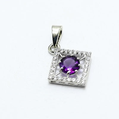 Wedding Gift For Her 925 Silver Natural Amethyst Gemstone Pendant SP-14