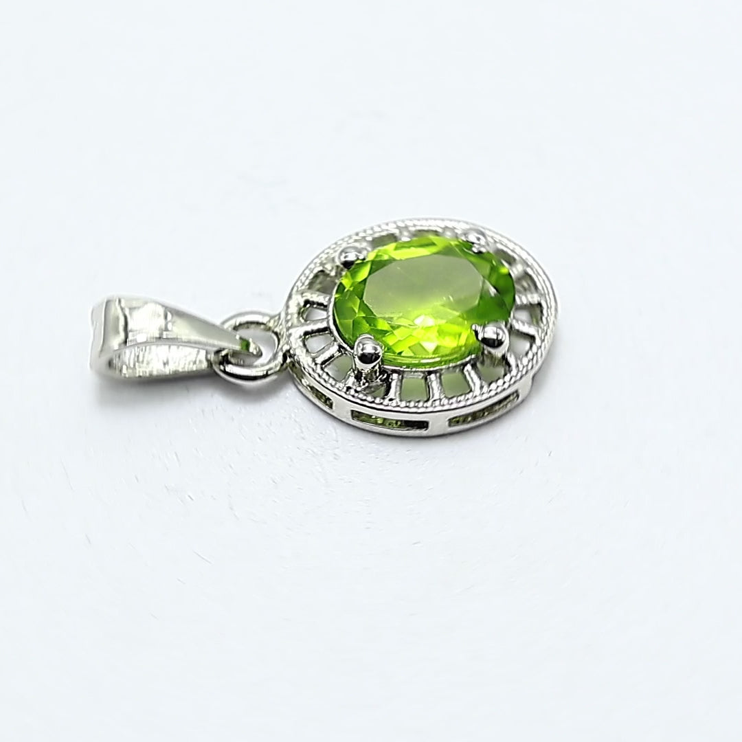 Birthday Gift For Her Natural Peridot Gemstone Pendant 925 Silver SP-17