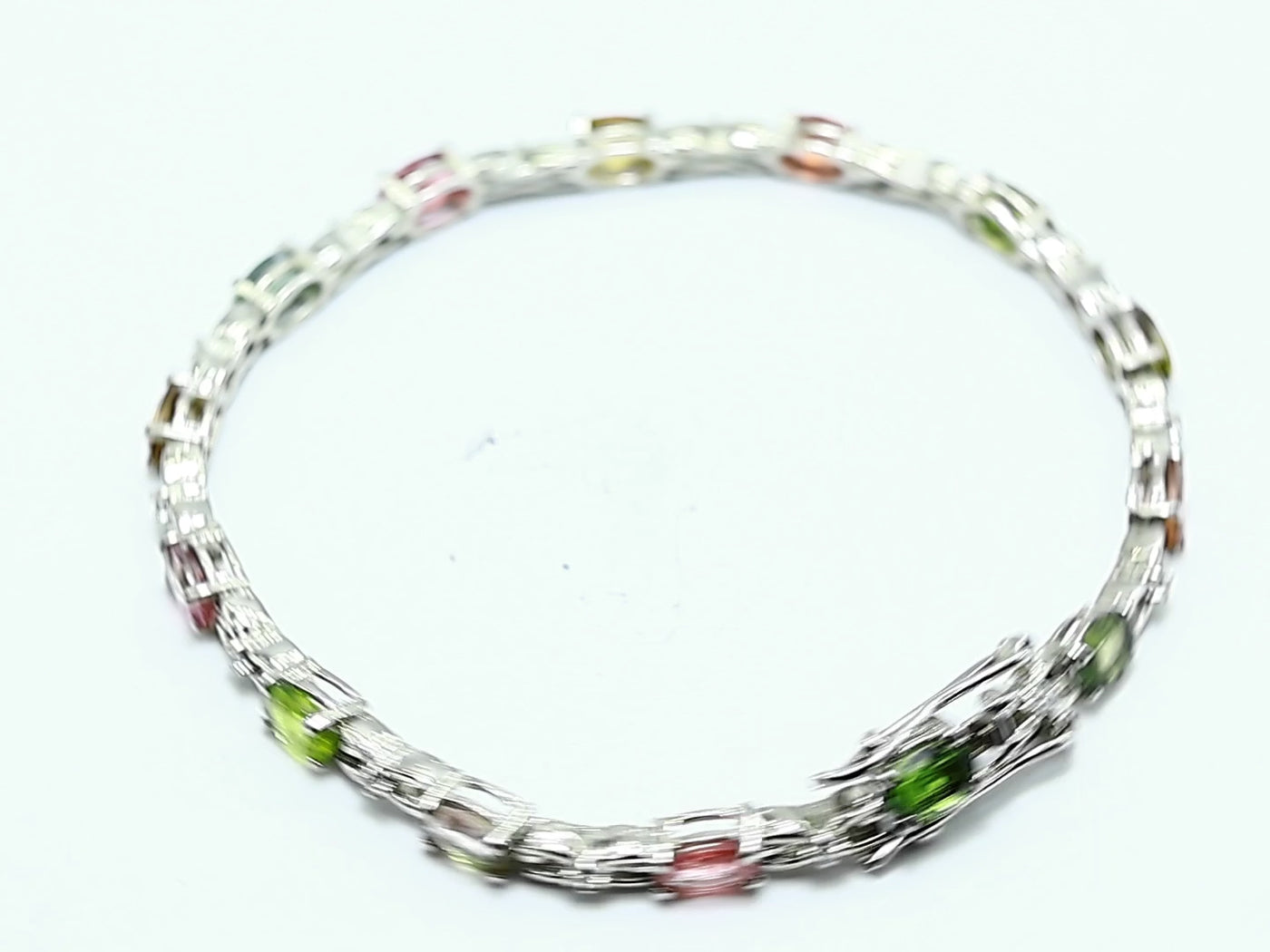 Natural Tourmaline Gemstone Drop/Dangle Bracelet 925 Silver For Women SB-14