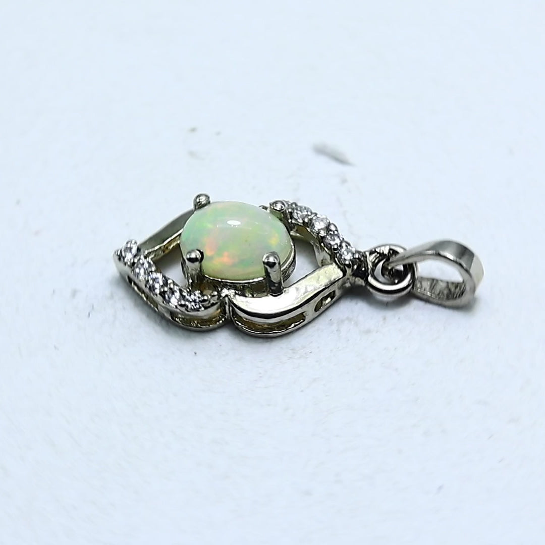 Natural Opal Gemstone Pendant 925 Sterling Silver Jewelry For Girls SP-26