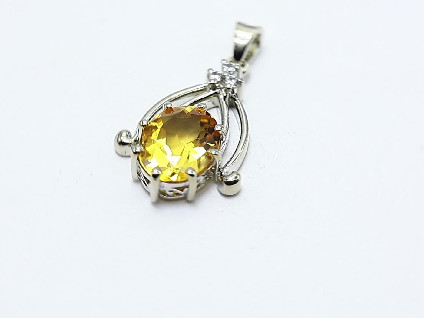 Birthday Gift For Her Natural Citrine Gemstone Pendant 925 Silver SP-5