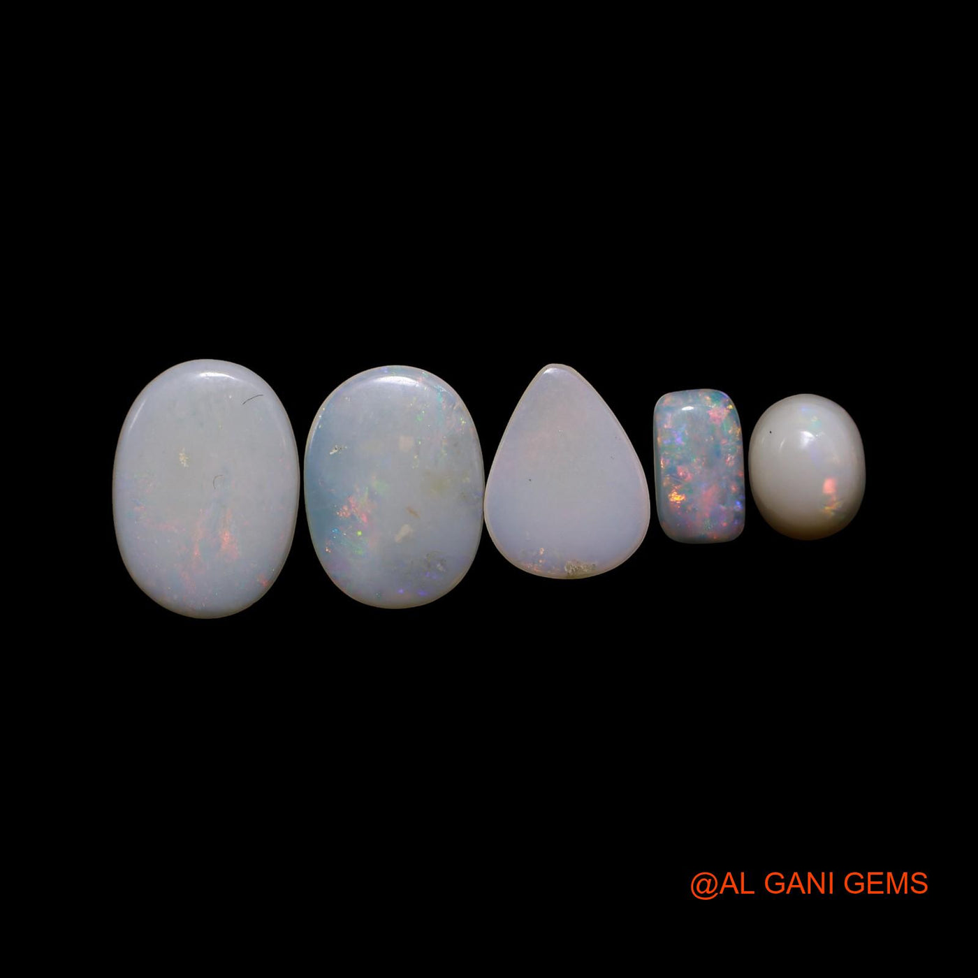 5 Pcs 3.00 Cts Natural Australian Fire Opal Loose Gemstone Mix Shape Cabochon Wholesale Lot 4X6X1 TO 8X11X1 MM AG-777