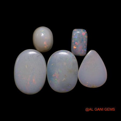 5 Pcs 3.00 Cts Natural Australian Fire Opal Loose Gemstone Mix Shape Cabochon Wholesale Lot 4X6X1 TO 8X11X1 MM AG-777