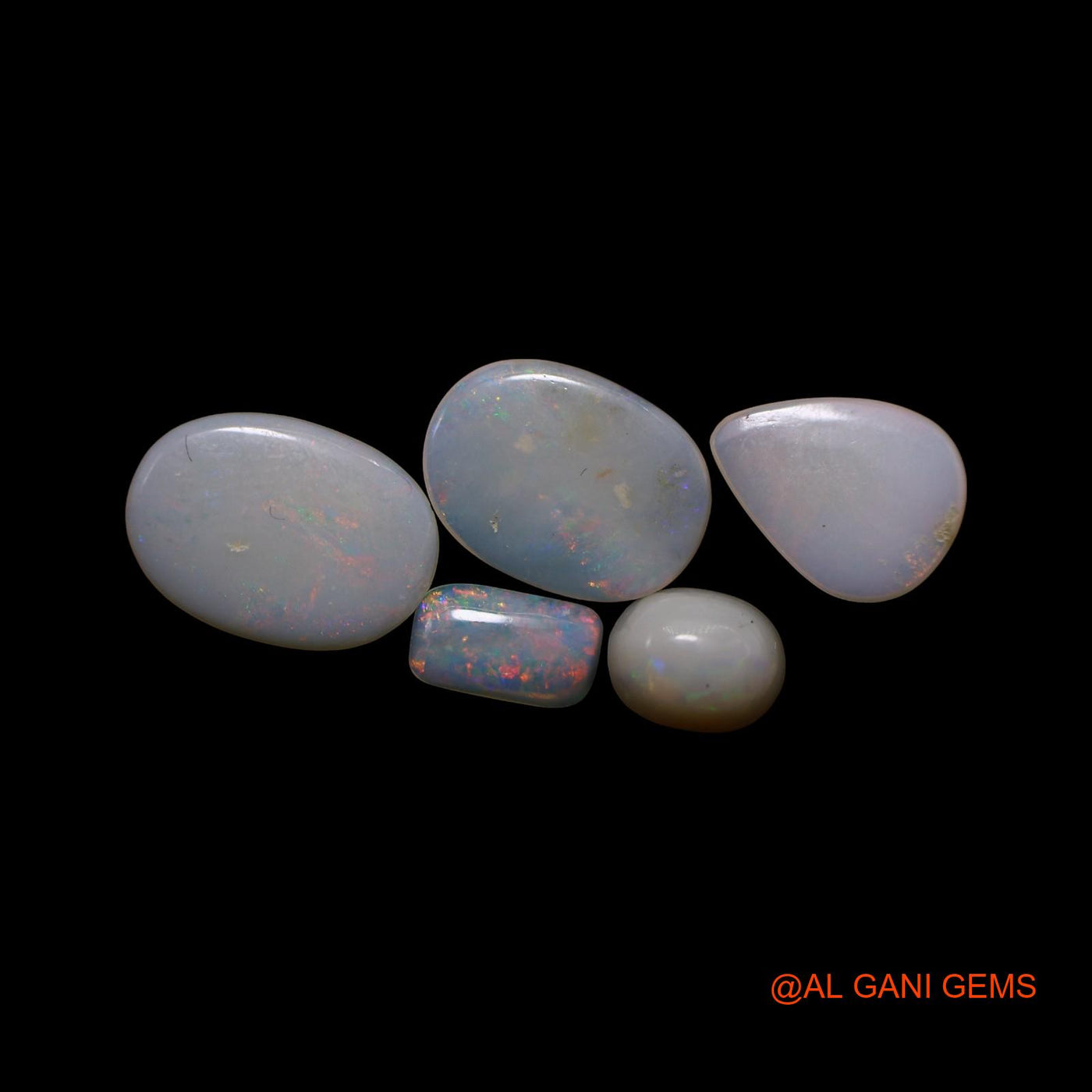 5 Pcs 3.00 Cts Natural Australian Fire Opal Loose Gemstone Mix Shape Cabochon Wholesale Lot 4X6X1 TO 8X11X1 MM AG-777