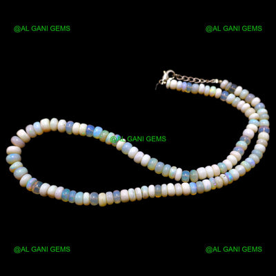 Gemstone Necklace 5X8 MM Multi Color Fire Opal Rondelle Smooth Beads AOB-14