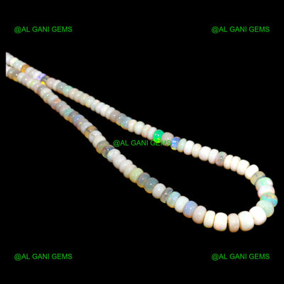 Beaded Necklace Rondelle Natural Multi Color Fire Opal For Mother AOB-1