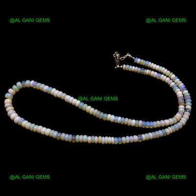 Multi Color Fire Opal Gemstone Rondelle Beads Necklace Birthday Gift AOB-38