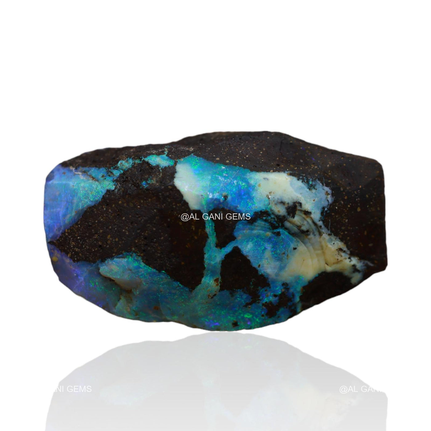 39.80 Cts Natural Boulder Opal Loose Gemstone Fancy Rough 29x17x4 mm BO-32