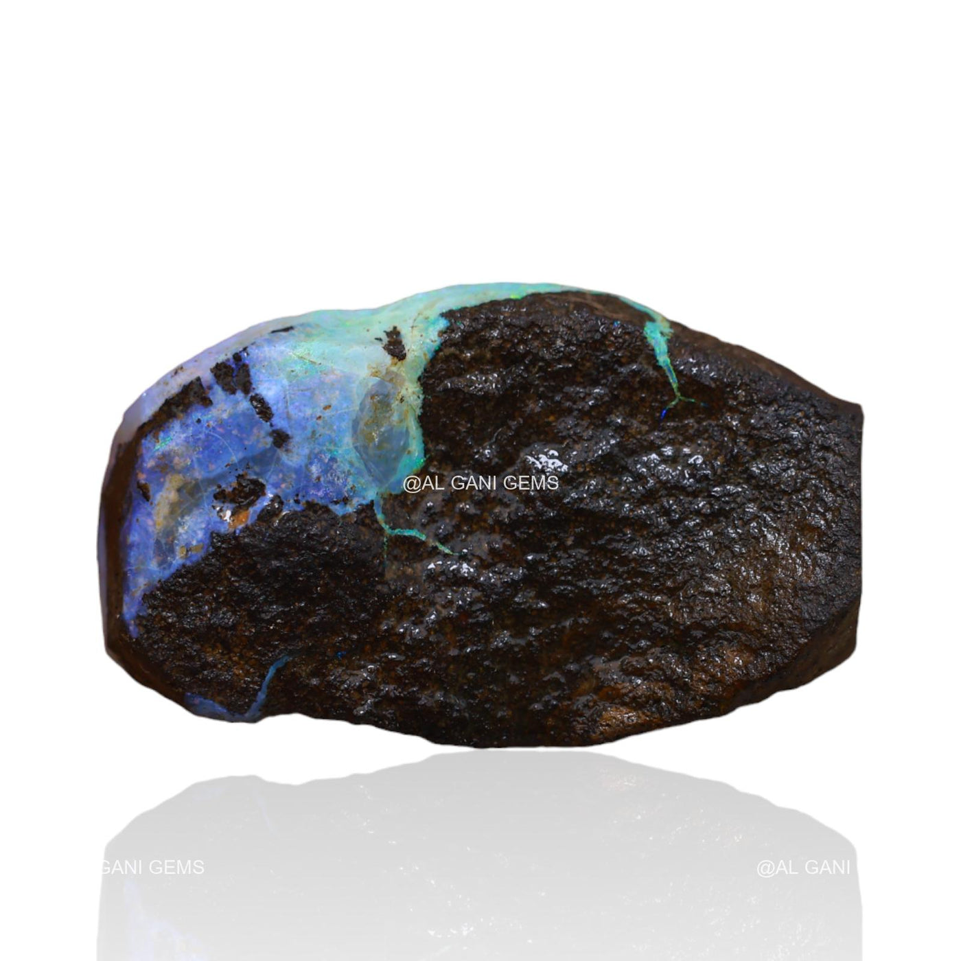 39.80 Cts Natural Boulder Opal Loose Gemstone Fancy Rough 29x17x4 mm BO-32