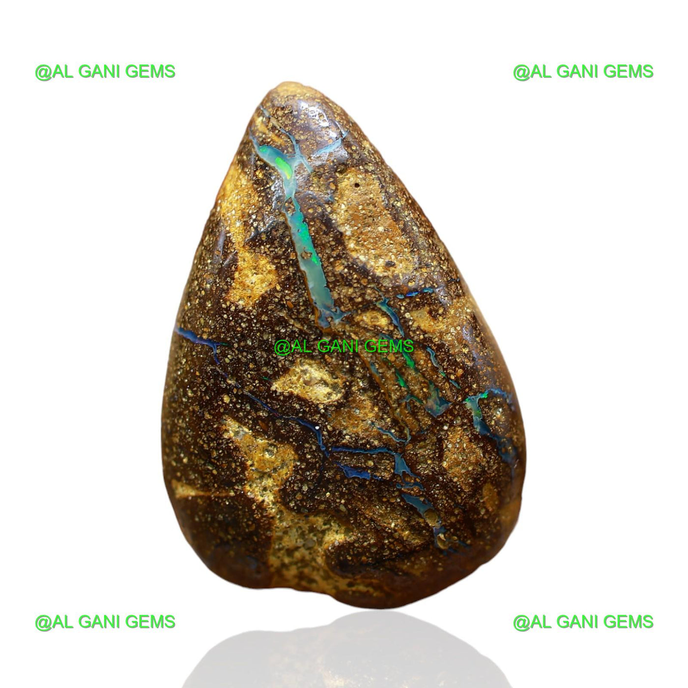 Natural Boulder Opal Gemstone 32.00 Cts Loose Pear Druzy 28x19x8 mm BO-42