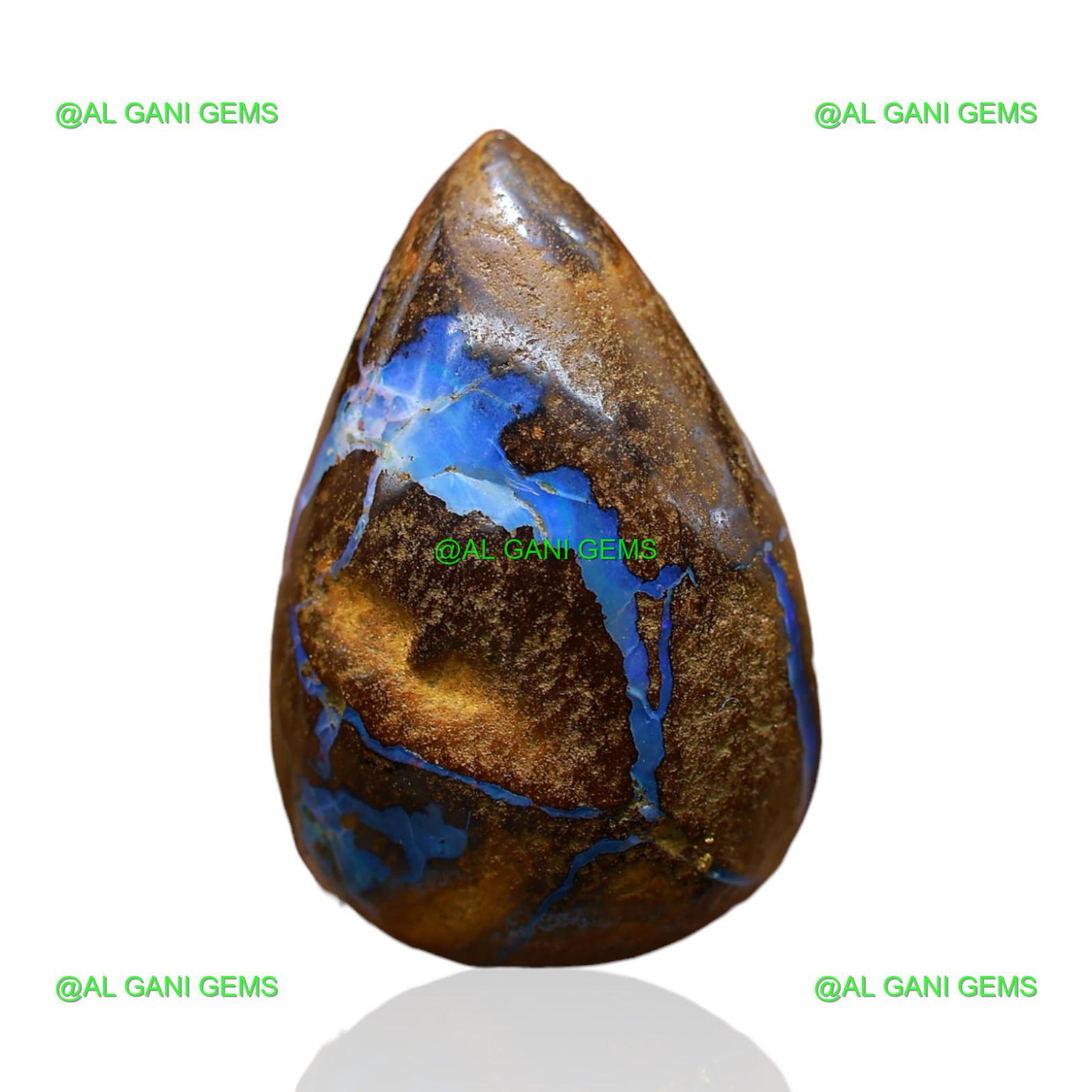 20.00 Cts Boulder Opal Loose Gemstone Pear Druzy Natural 22x15x7 mm BO-48