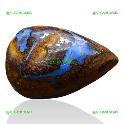 20.00 Cts Boulder Opal Loose Gemstone Pear Druzy Natural 22x15x7 mm BO-48