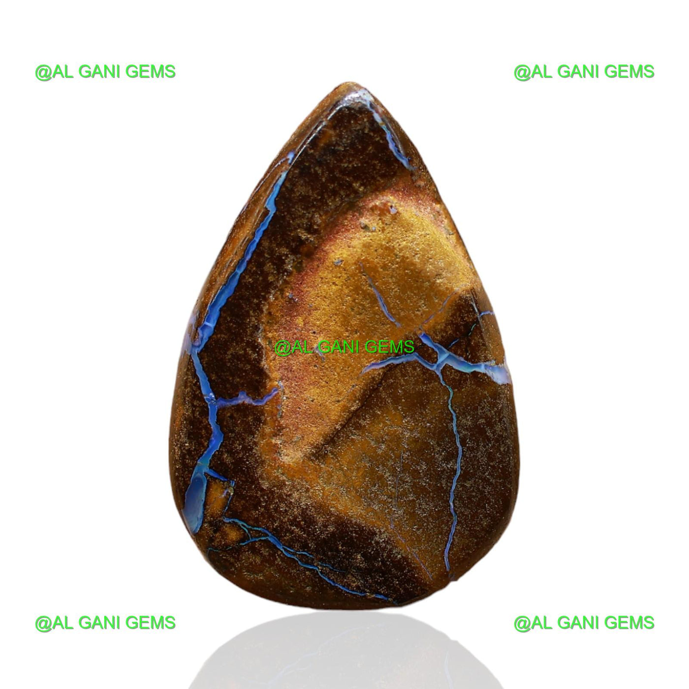 20.00 Cts Boulder Opal Loose Gemstone Pear Druzy Natural 22x15x7 mm BO-48