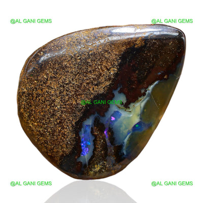 17.00 Cts Natural Boulder Opal Pear Druzy Loose Gemstone 22x17x5 mm BO-49