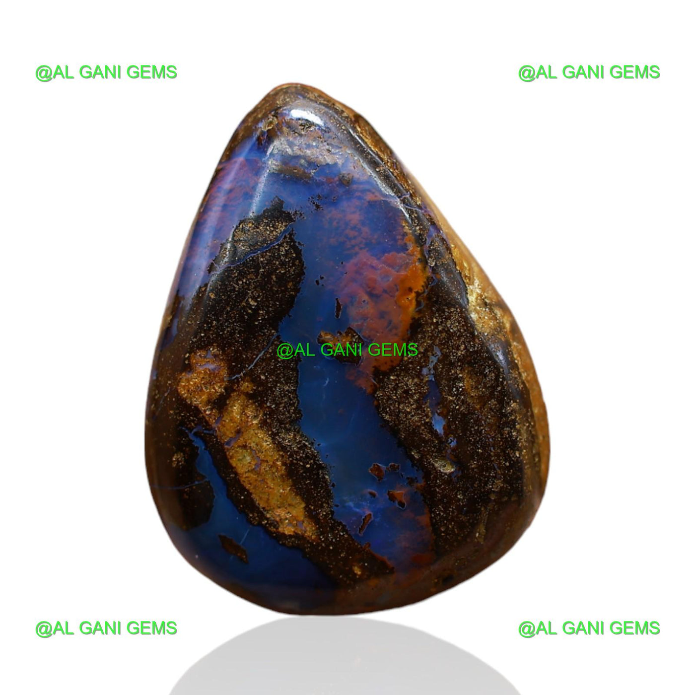 Natural Boulder Opal Gemstone 13.00 Cts Loose Pear Druzy 18x14x6 mm BO-55