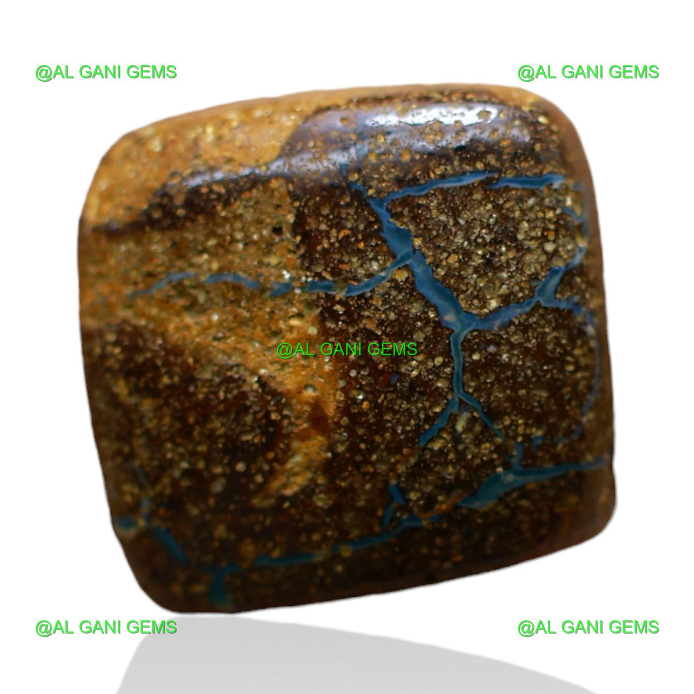 8.00 Cts Boulder Opal Loose Gemstone Square Druzy Natural 12x12x5 mm BO-57