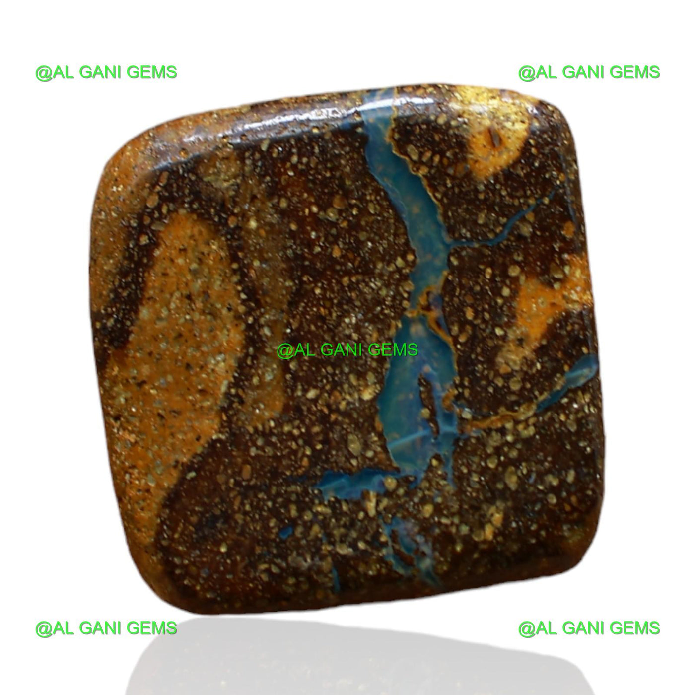 8.00 Cts Boulder Opal Loose Gemstone Square Druzy Natural 12x12x5 mm BO-57