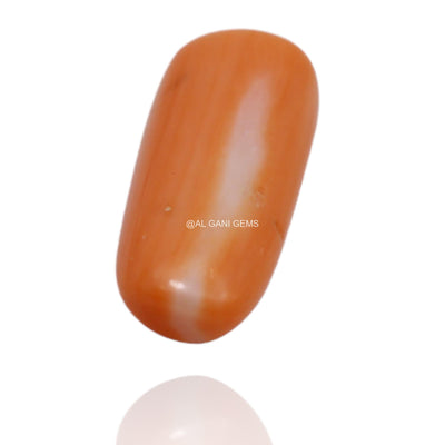 4.15 Cts Natural Taiwan Coral Oval Cabochon Loose Gemstone 15x6x4 mm C-137