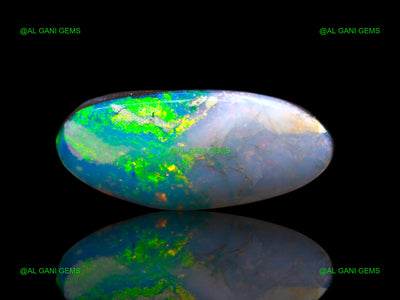 Lab-Created Doublet Opal Gemstone Fancy Cabochon 5.00 Cts 18x8x4 mm D-106