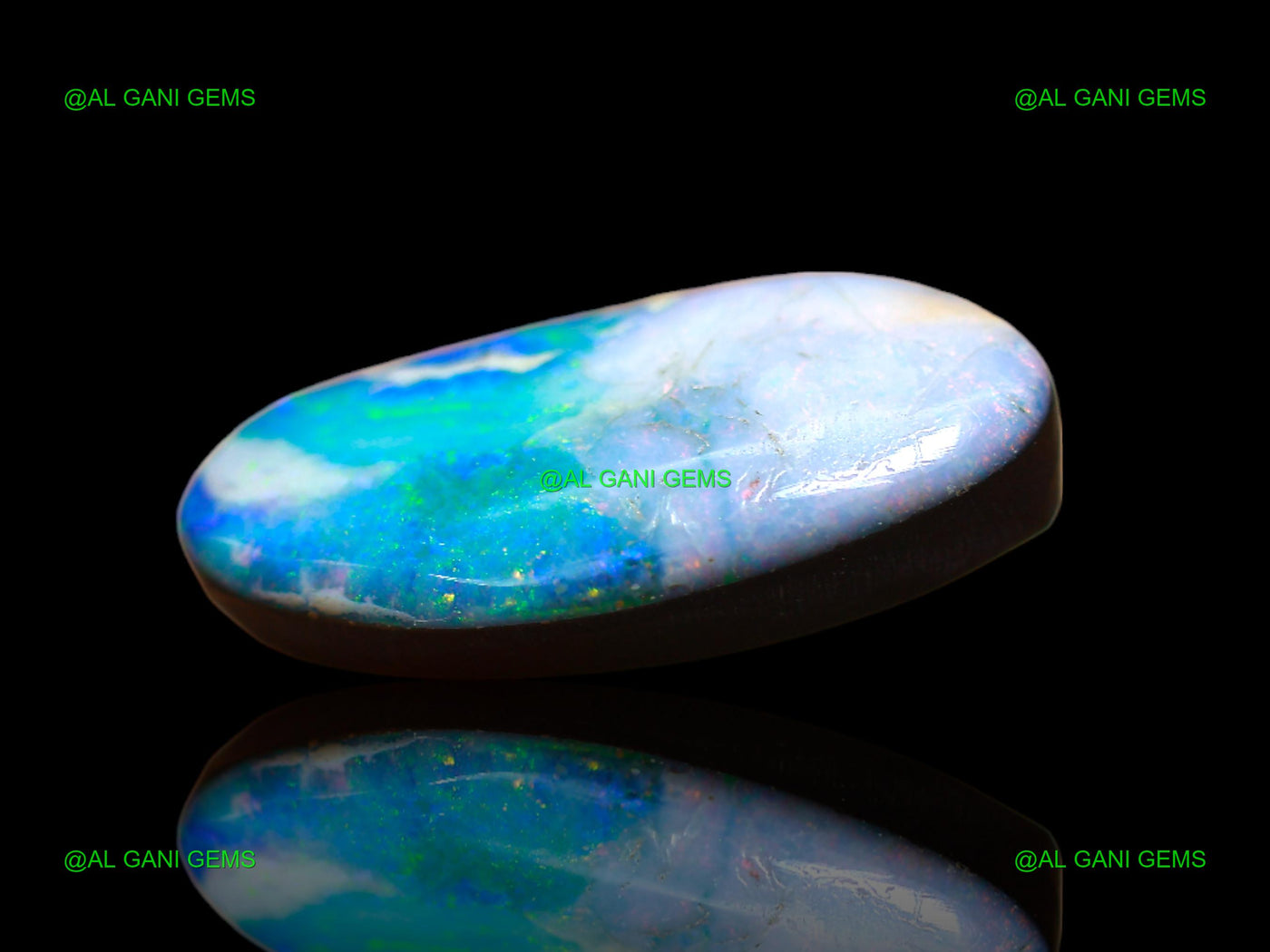 Lab-Created Doublet Opal Gemstone Fancy Cabochon 5.00 Cts 18x8x4 mm D-106