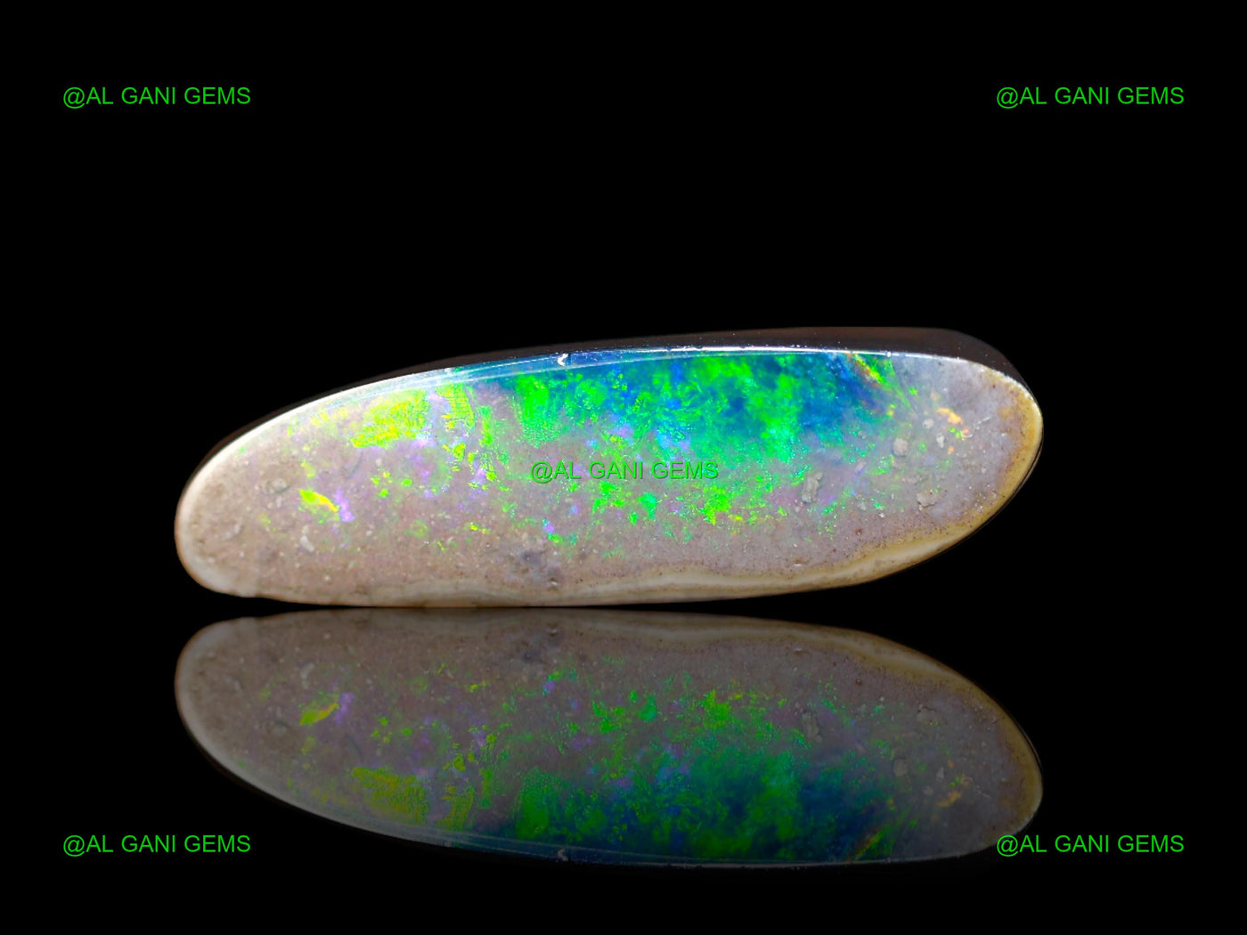 Lab-Created Doublet Opal Gemstone Fancy Cabochon 7.00 Cts 25x7x3 mm D-115