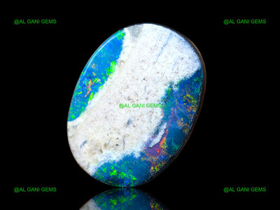 Lab-Created Doublet Opal Gemstone Oval Cabochon 8.00 Cts 17x13x3 mm D-116