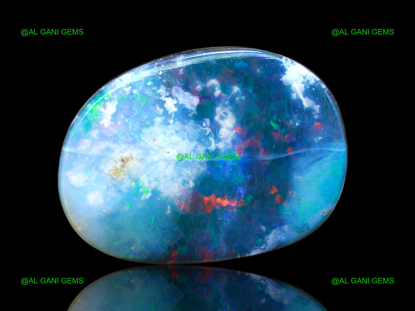 10.00 Cts Doublet Opal Gemstone Oval Cabochon Lab-Created 18x13x4 mm D-119