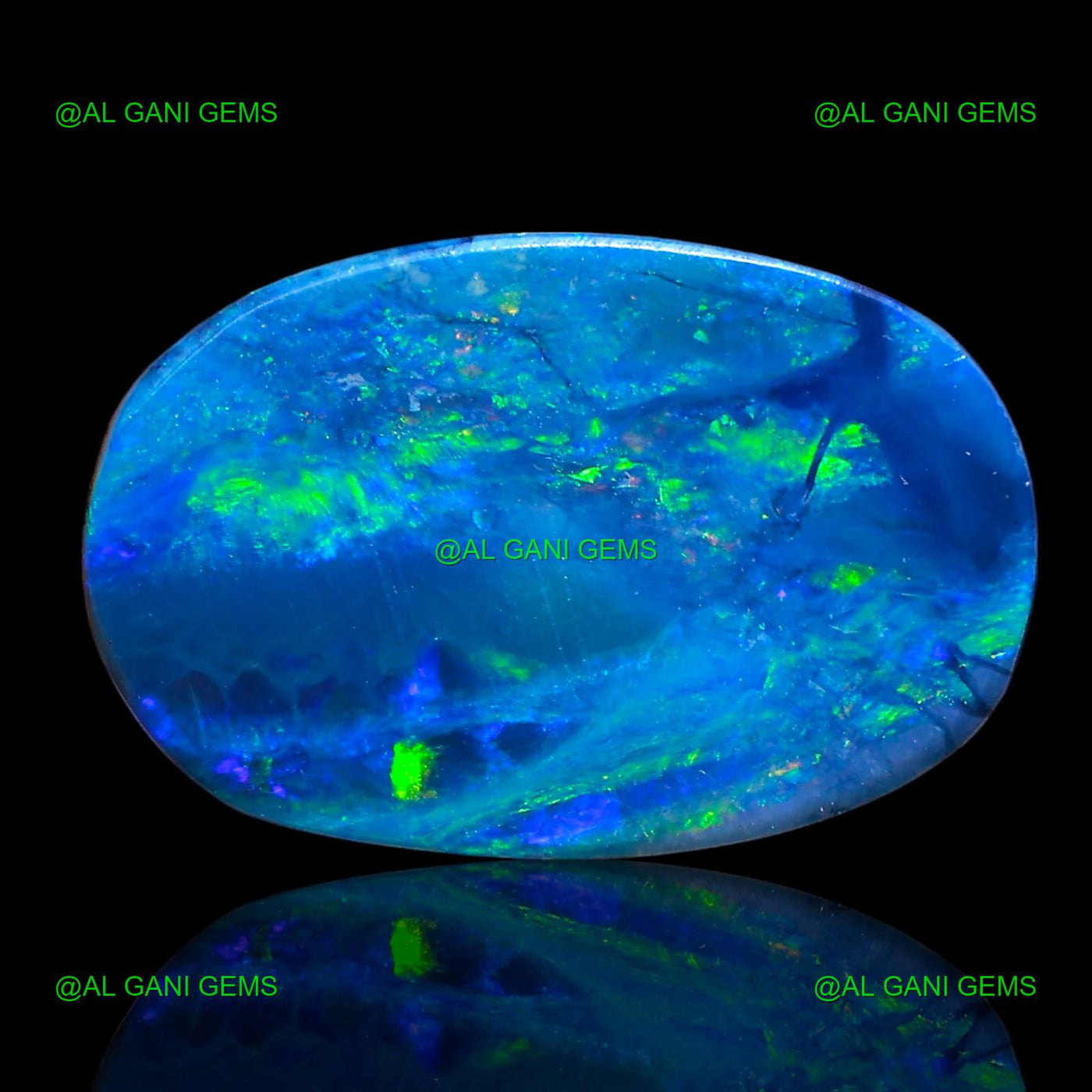 10.50 Cts Doublet Opal Gemstone Oval Cabochon Lab-Created 19x12x4 mm D-12