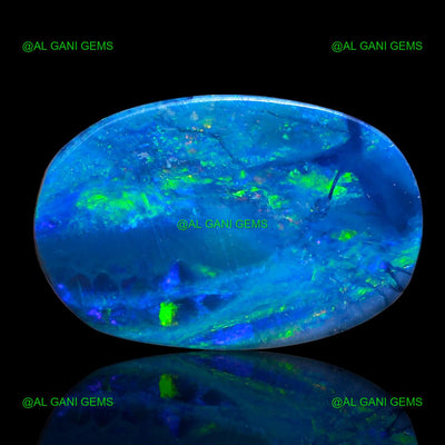 10.50 Cts Doublet Opal Gemstone Oval Cabochon Lab-Created 19x12x4 mm D-12