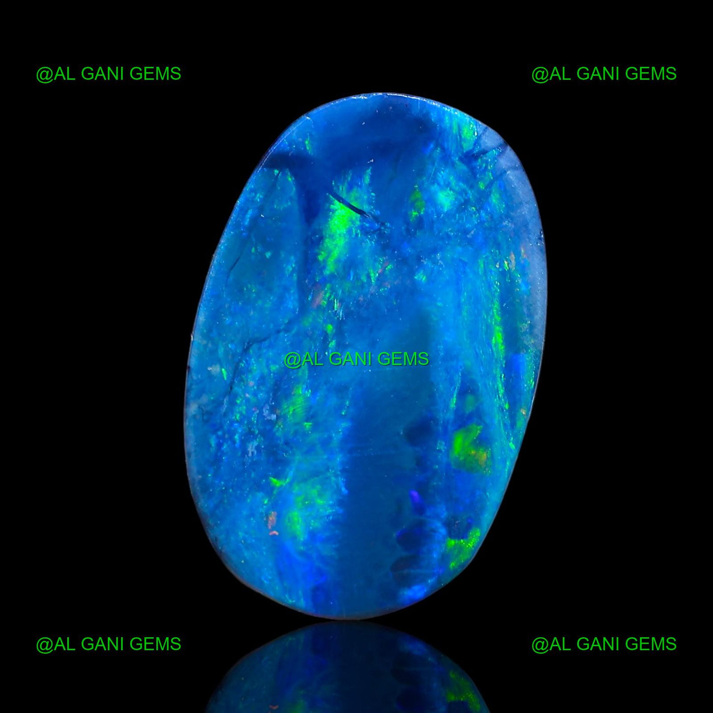 10.50 Cts Doublet Opal Gemstone Oval Cabochon Lab-Created 19x12x4 mm D-12