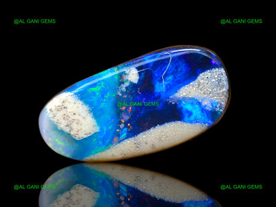 Lab-Created Doublet Opal Gemstone 6.00 Cts Fancy Cabochon 16x8x4 mm D-137