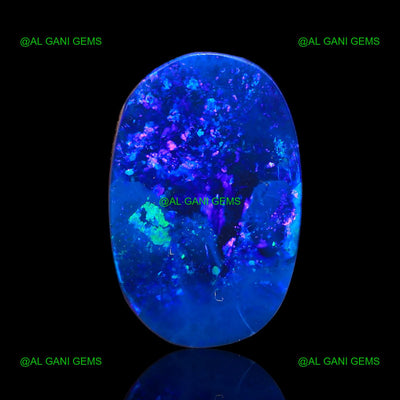 8.60 Cts Lab-Created Doublet Opal Gemstone Oval Cabochon 18x12x3 mm D-13