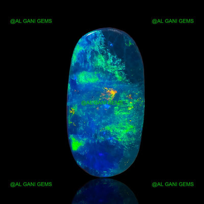 Lab-Created Doublet Opal Gemstone Oval Cabochon 9.38 Cts 19x10x4 mm D-20