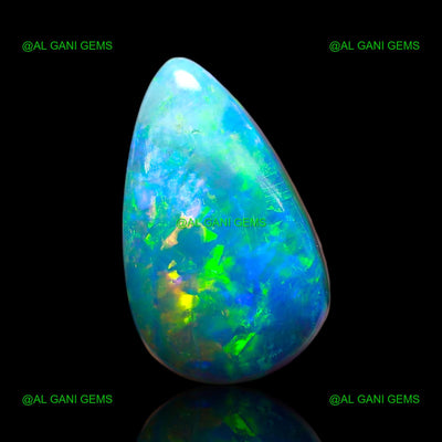 4.00 Cts Doublet Opal Loose Gemstone Pear Cabochon Natural 13x8x6 mm D-218