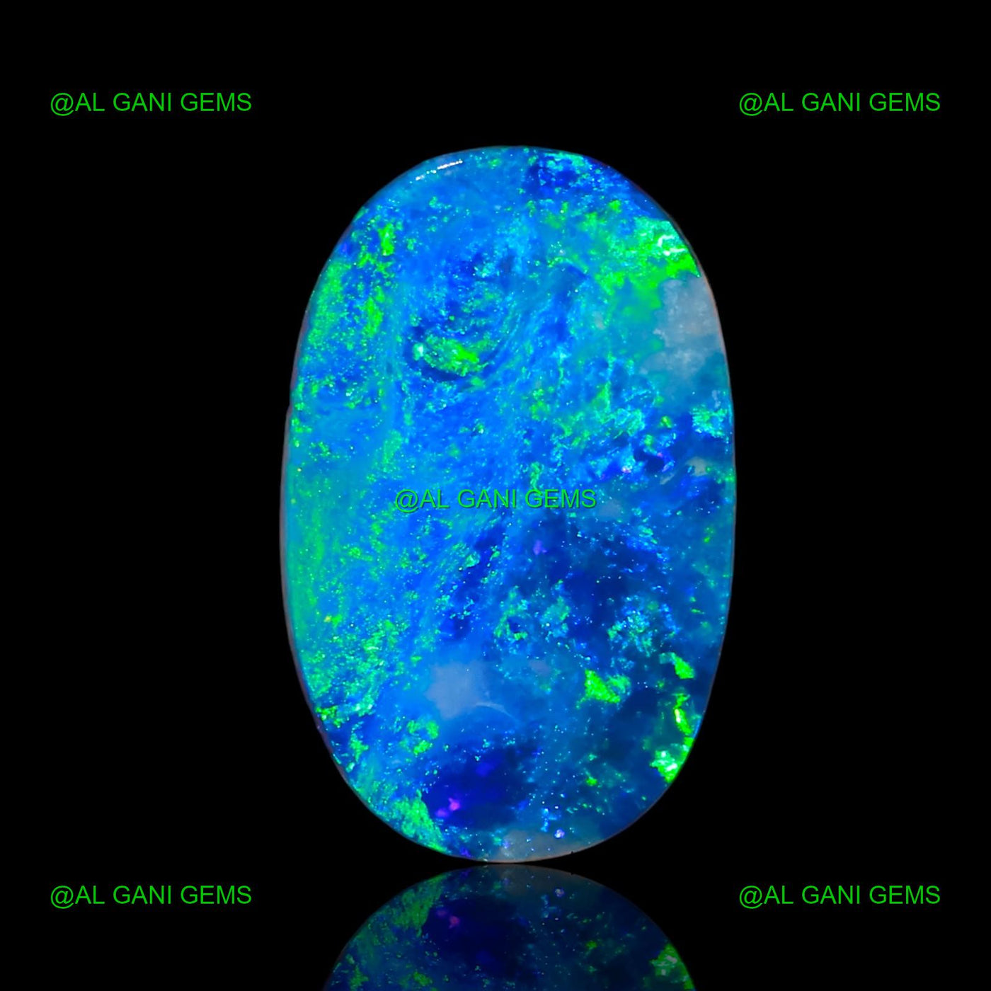 6.28 Cts Doublet Opal Gemstone Oval Cabochon Lab-Created 16x10x3 mm D-24