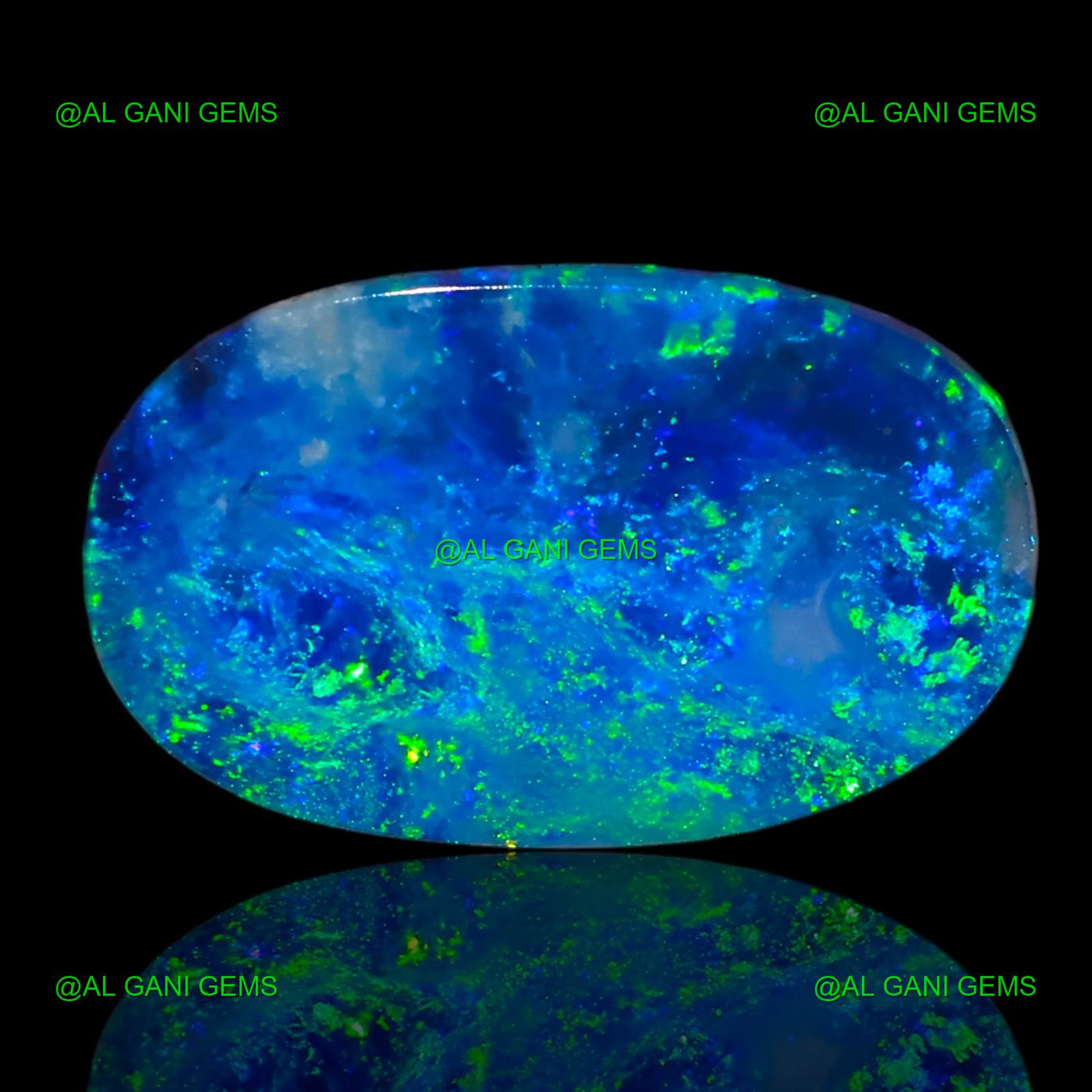 6.28 Cts Doublet Opal Gemstone Oval Cabochon Lab-Created 16x10x3 mm D-24