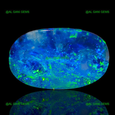 6.28 Cts Doublet Opal Gemstone Oval Cabochon Lab-Created 16x10x3 mm D-24