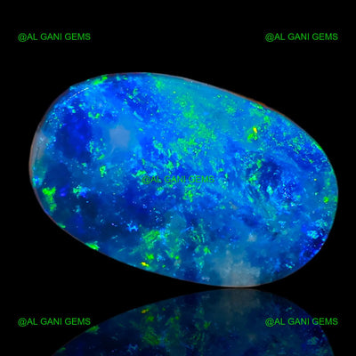 6.28 Cts Doublet Opal Gemstone Oval Cabochon Lab-Created 16x10x3 mm D-24