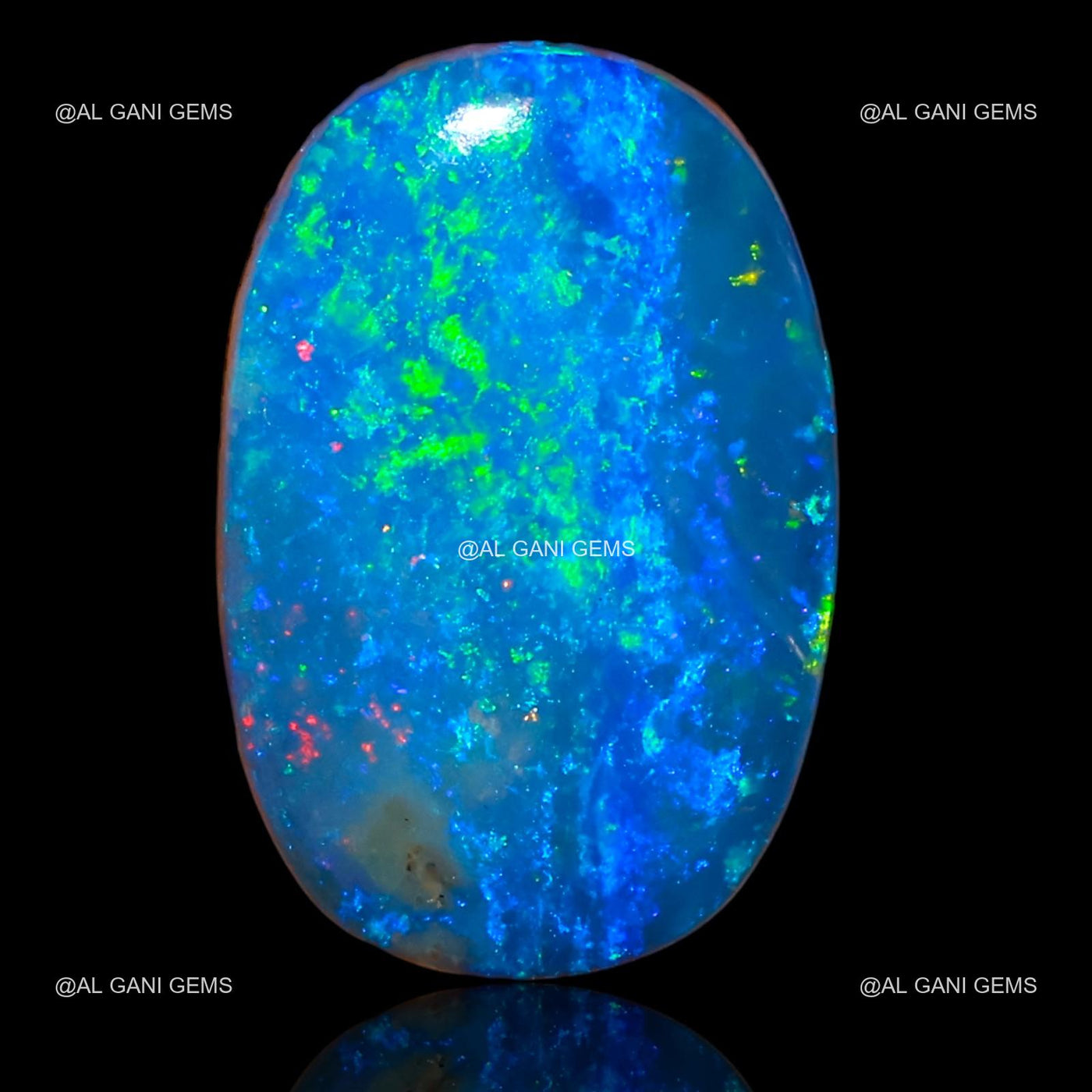 Lab-Created Doublet Opal Gemstone 8.20 Cts Oval Cabochon 15x10x5 mm D-27