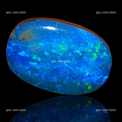 Lab-Created Doublet Opal Gemstone 8.20 Cts Oval Cabochon 15x10x5 mm D-27