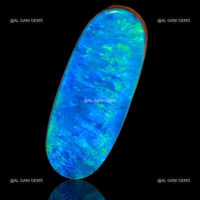 7.20 Cts Doublet Opal Loose Gemstone Oval Cabochon Lab-Created 20x8x3 mm D-28