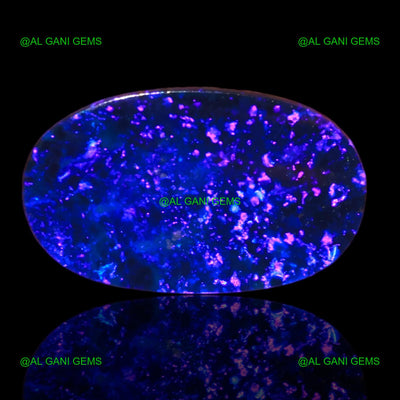 Lab-Created Doublet Opal Loose Gemstone Oval Cabochon 5.35 Cts 16x9x4 mm D-34