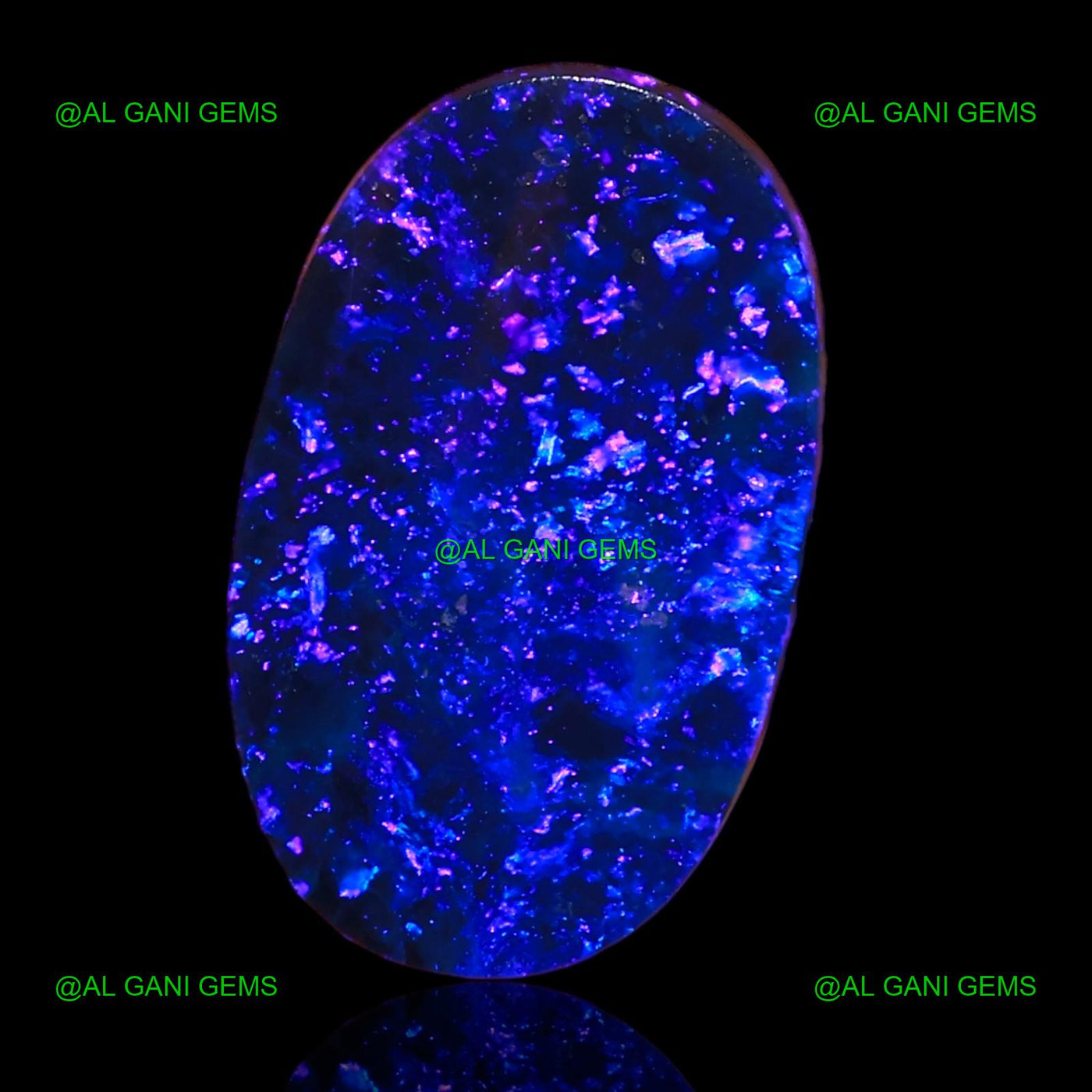 Lab-Created Doublet Opal Loose Gemstone Oval Cabochon 5.35 Cts 16x9x4 mm D-34