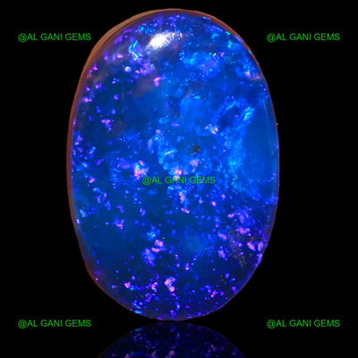 6.70 Cts Doublet Opal Gemstone Oval Cabochon Lab-Created 15x10x5 mm D-37