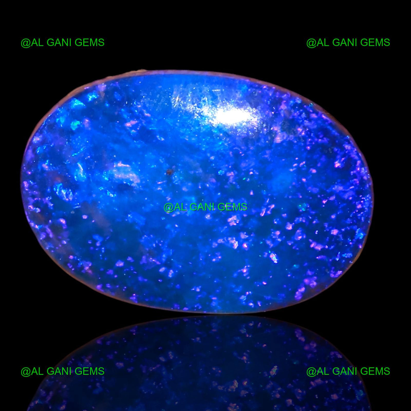 6.70 Cts Doublet Opal Gemstone Oval Cabochon Lab-Created 15x10x5 mm D-37